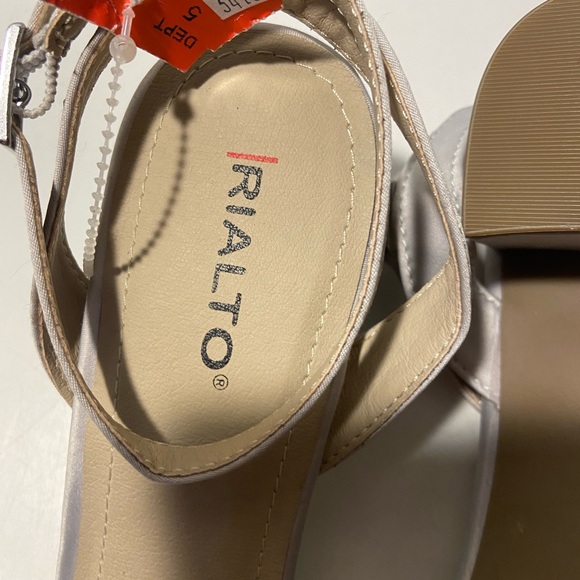 Rialto gray sateen low block heel shoes with sequin embellishments various sizes - Picture 7 of 8